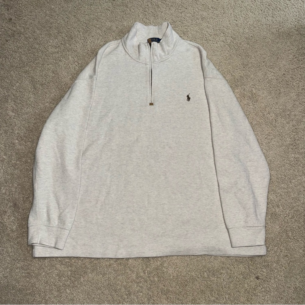 Polo Ralph Lauren Light Gray Zip-Up Sweater